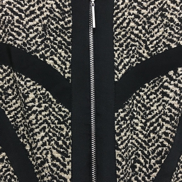 NWT $315 Erin Fetherston Black Gold Corrine Dress Zip Front Sz 8 - Picture 8 of 13